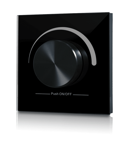 Радио панель Easydim W-DIM (B) встраиваемая в стену с валкодером на 1 зону Черный картинка 